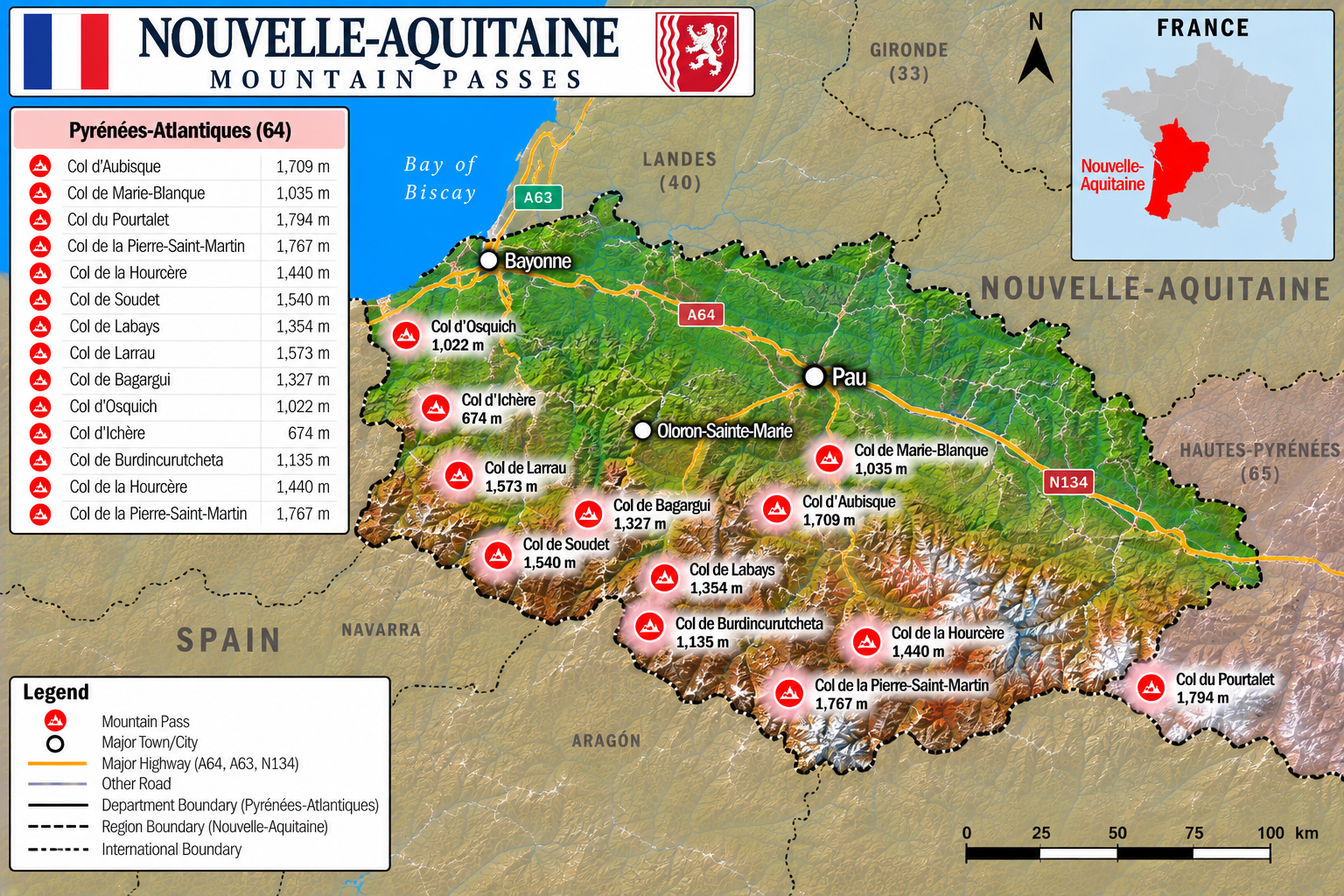Nouvelle-Aquitaine Map